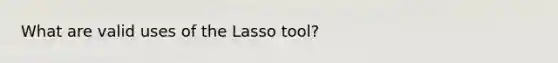 What are valid uses of the Lasso tool?