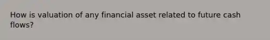 How is valuation of any financial asset related to future cash flows?