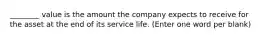 ________ value is the amount the company expects to receive for the asset at the end of its service life. (Enter one word per blank)