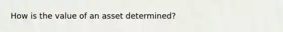 How is the value of an asset determined?