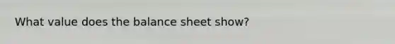 What value does the balance sheet show?