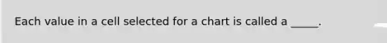 Each value in a cell selected for a chart is called a _____.