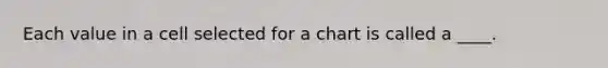 Each value in a cell selected for a chart is called a ____.