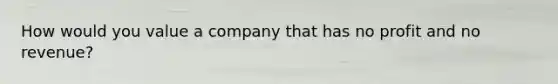 How would you value a company that has no profit and no revenue?