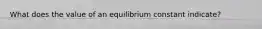 What does the value of an equilibrium constant indicate?