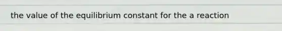 the value of the equilibrium constant for the a reaction