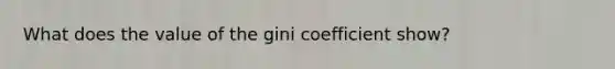 What does the value of the gini coefficient show?