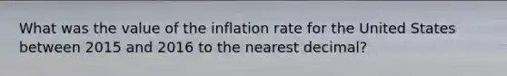 What was the value of the inflation rate for the United States between 2015 and 2016 to the nearest decimal?