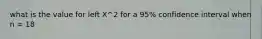 what is the value for left X^2 for a 95% confidence interval when n = 18