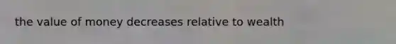 the value of money decreases relative to wealth