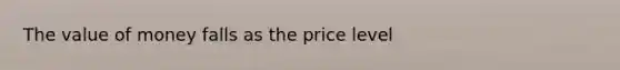 The value of money falls as the price level