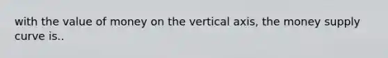 with the value of money on the vertical axis, the money supply curve is..