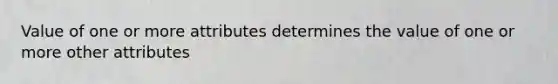 Value of one or more attributes determines the value of one or more other attributes