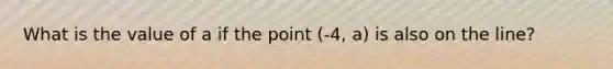 What is the value of a if the point (-4, a) is also on the line?