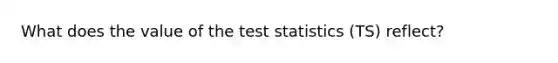 What does the value of the test statistics (TS) reflect?