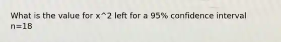 What is the value for x^2 left for a 95% confidence interval n=18