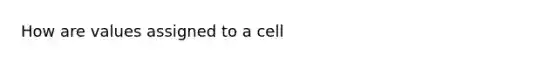 How are values assigned to a cell