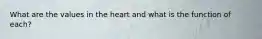 What are the values in the heart and what is the function of each?