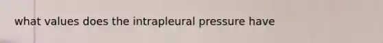 what values does the intrapleural pressure have