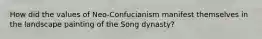 How did the values of Neo-Confucianism manifest themselves in the landscape painting of the Song dynasty?