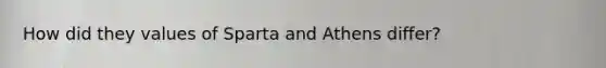 How did they values of Sparta and Athens differ?