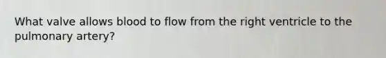 What valve allows blood to flow from the right ventricle to the pulmonary artery?