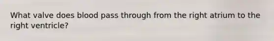 What valve does blood pass through from the right atrium to the right ventricle?