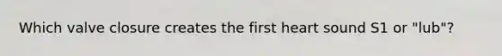 Which valve closure creates the first heart sound S1 or "lub"?