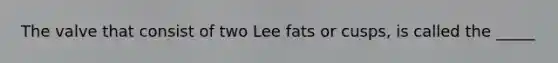 The valve that consist of two Lee fats or cusps, is called the _____