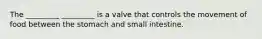 The _________ _________ is a valve that controls the movement of food between the stomach and small intestine.