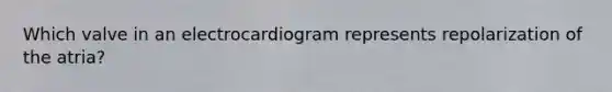 Which valve in an electrocardiogram represents repolarization of the atria?