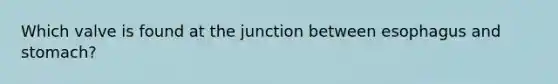 Which valve is found at the junction between esophagus and stomach?