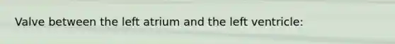 Valve between the left atrium and the left ventricle: