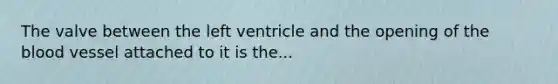 The valve between the left ventricle and the opening of the blood vessel attached to it is the...