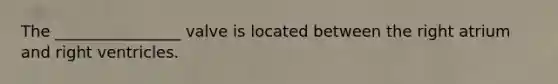 The ________________ valve is located between the right atrium and right ventricles.