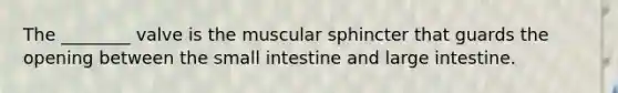 The ________ valve is the muscular sphincter that guards the opening between the small intestine and large intestine.