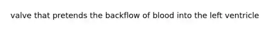 valve that pretends the backflow of blood into the left ventricle