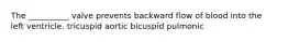 The __________ valve prevents backward flow of blood into the left ventricle. tricuspid aortic bicuspid pulmonic
