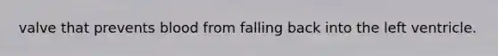 valve that prevents blood from falling back into the left ventricle.
