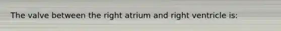 The valve between the right atrium and right ventricle is: