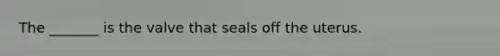 The _______ is the valve that seals off the uterus.