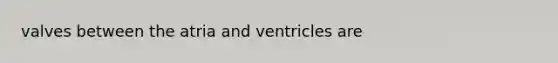 valves between the atria and ventricles are