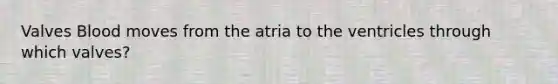 Valves Blood moves from the atria to the ventricles through which valves?