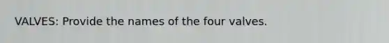 VALVES: Provide the names of the four valves.