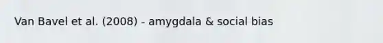 Van Bavel et al. (2008) - amygdala & social bias