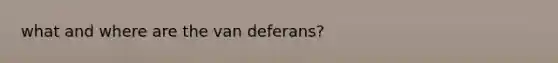 what and where are the van deferans?