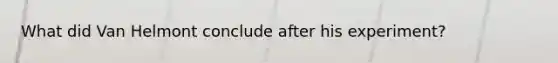 What did Van Helmont conclude after his experiment?