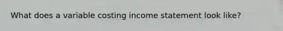 What does a variable costing income statement look like?