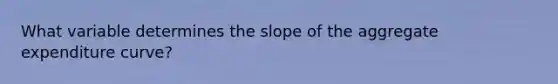 What variable determines the slope of the aggregate expenditure curve?