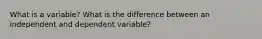 What is a variable? What is the difference between an independent and dependent variable?